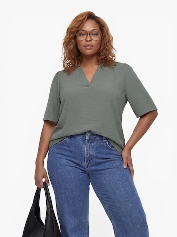 ONLY Carmakoma - Blusa 'CARNoemi' em verde: frente