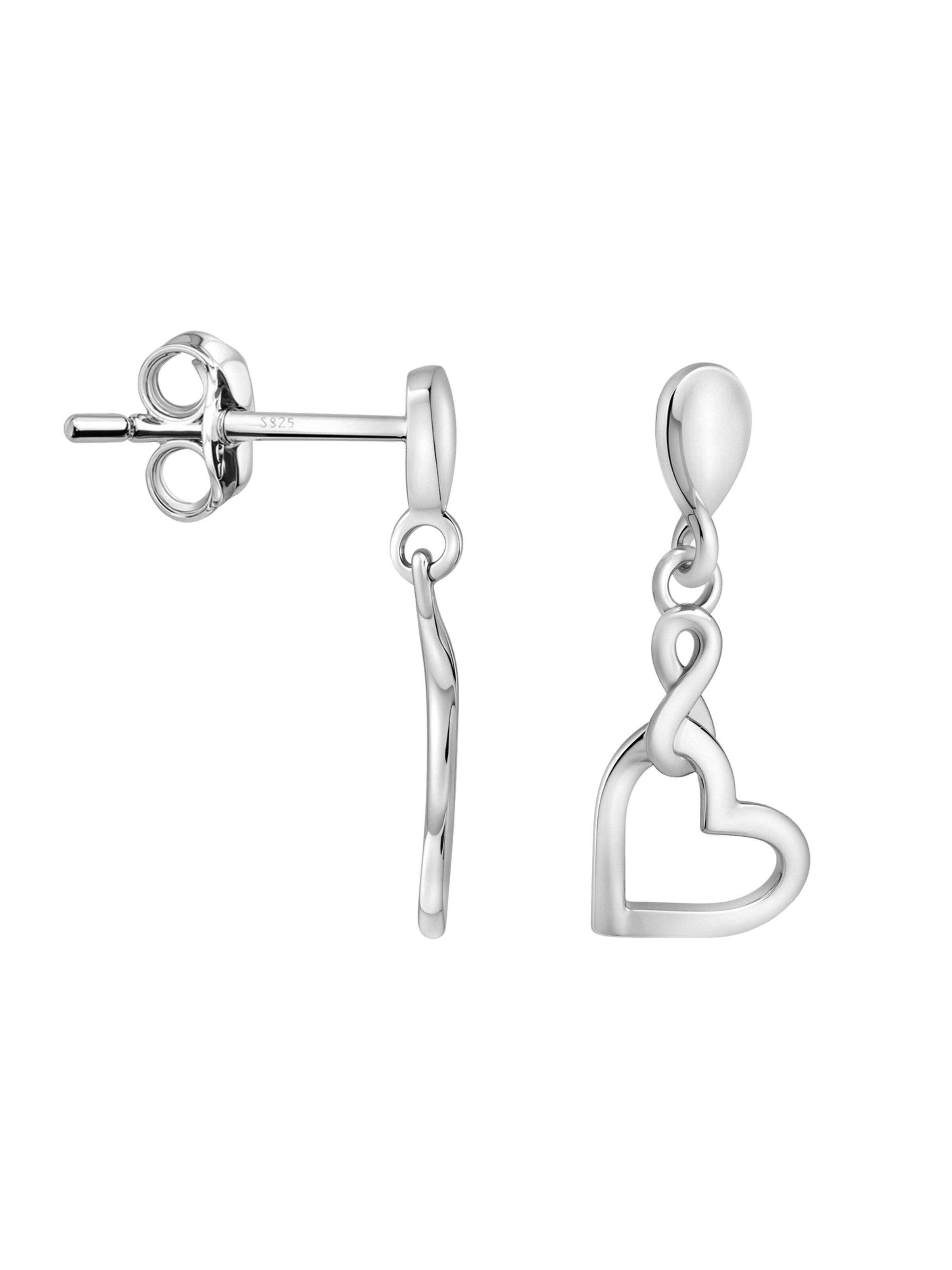 Sofia Milani Ohrringe 'Heart'‌‌‌ in Silber: Vorderseite