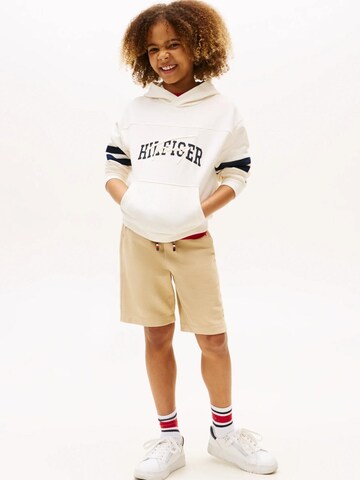 TOMMY HILFIGER Sweatshirt 'TOMMY HILFIGER – Felpa con Cappuccio Bambino in Cotone con Logo Grafico e Bande' in Wit