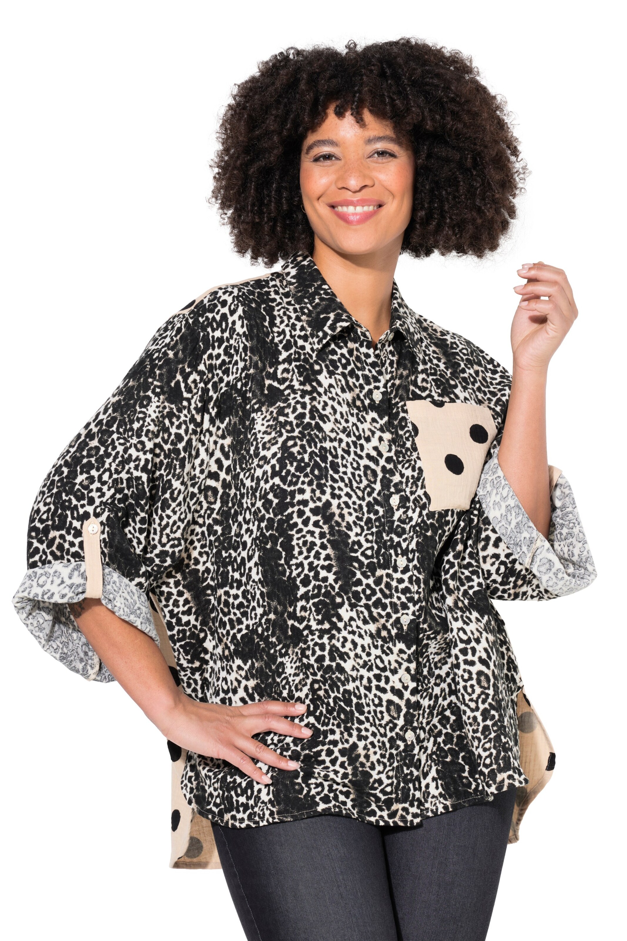 Angel of Style Blouse in Zwart: voorkant