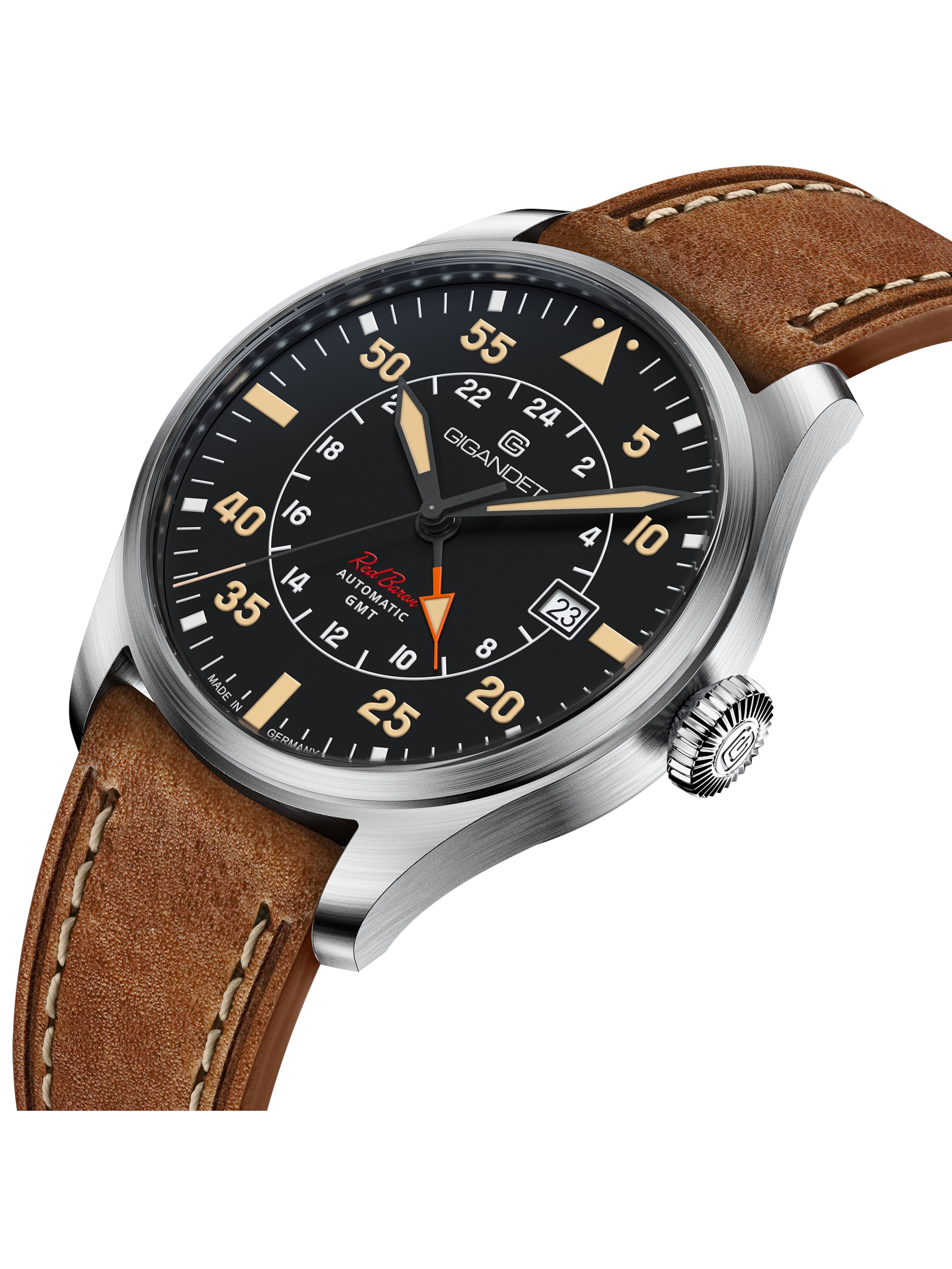 Gigandet Analoguhr 'RED BARON GMT'‌‌‌‌‌ in Schwarz