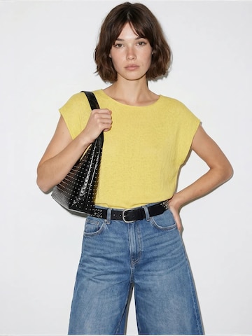 Bianco Lucci - Top 'Strickoberteile' em amarelo: frente