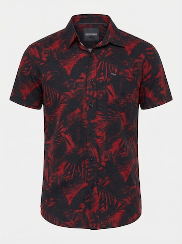 KOROSHI Slim fit Button Up Shirt in Red