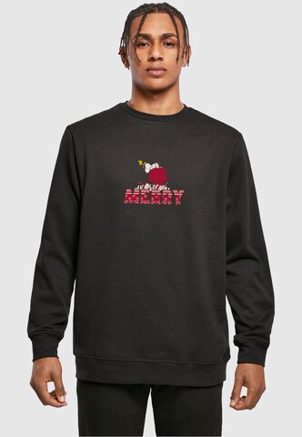 Sweat-shirt 'Peanuts Merry' Merchcode en noir : devant