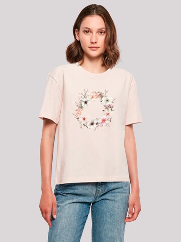T-shirt 'Rosa Blumenkranz' F4NT4STIC en rose : devant