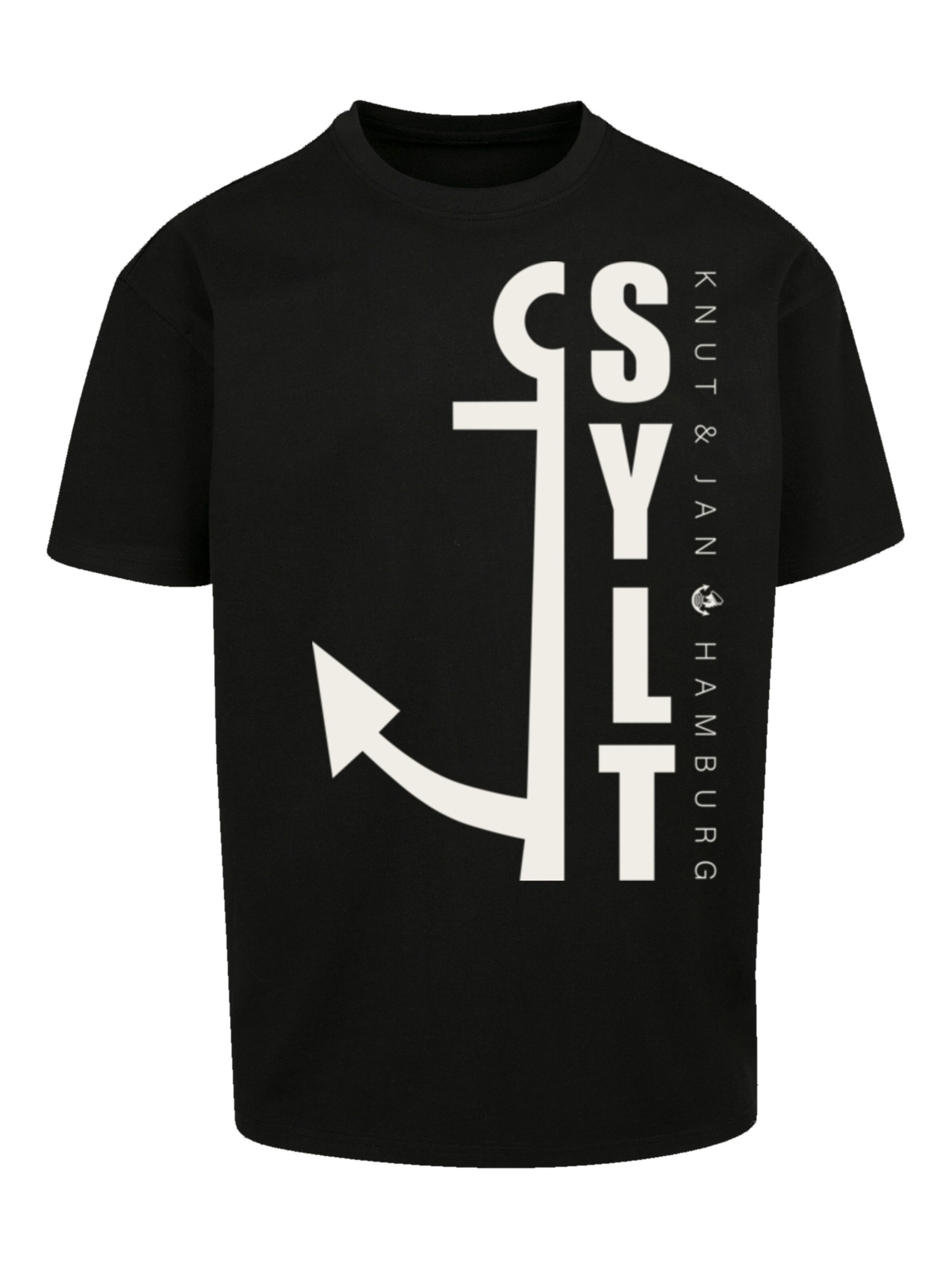 T-Shirt 'Sylt Anker Knut & Jan Hamburg' F4NT4STIC en noir : devant