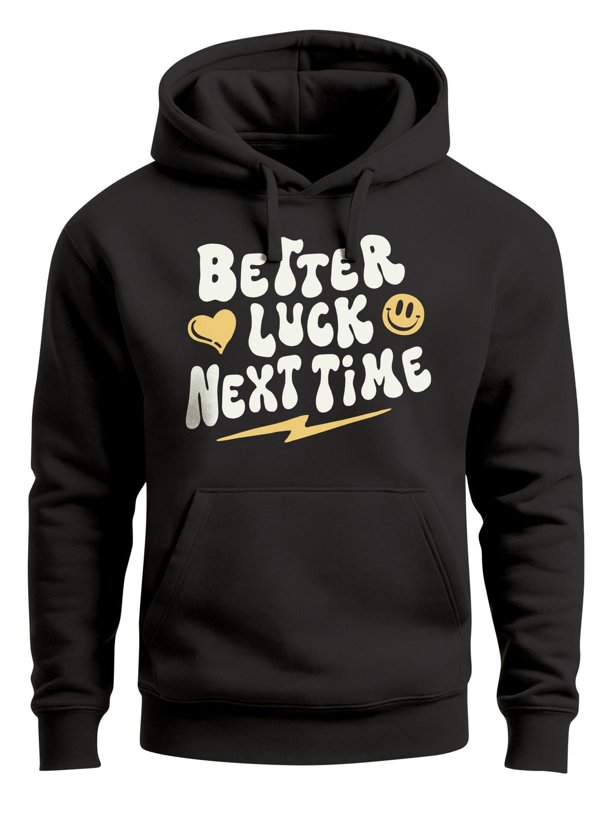 Neverless Sweatshirt 'better luck next time' in Black: front