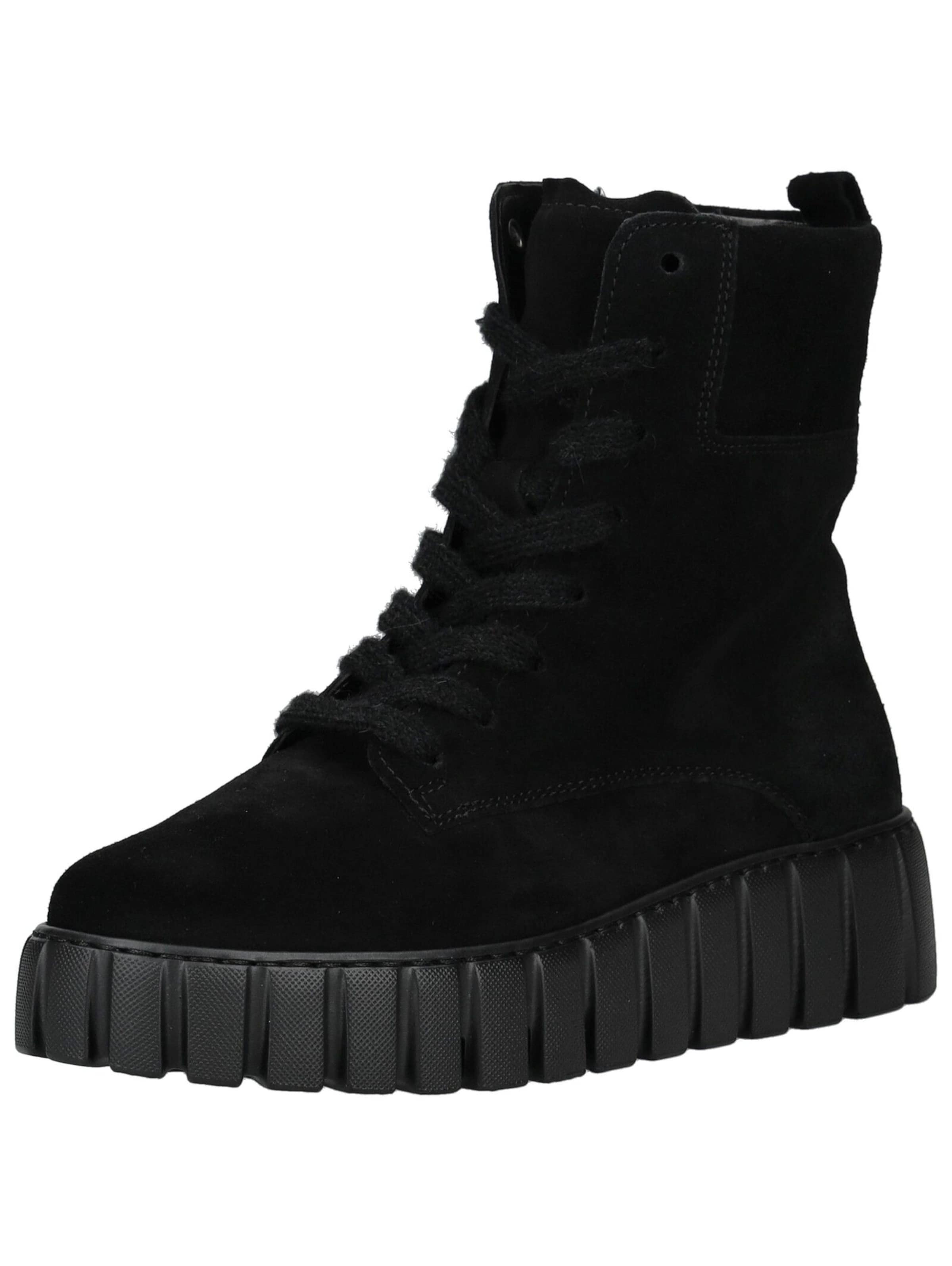GABOR Lace-Up Ankle Boots in Black: front