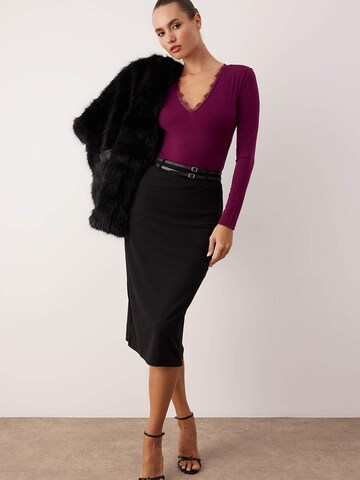 Trendyol Блуза боди в лилав