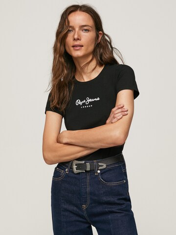 Tricou de la Pepe Jeans pe negru: față