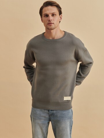 DAN FOX APPAREL Sweater 'Sascha' in Grey: front