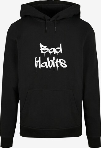 Merchcode Sweatshirt 'Bad Habits' in Zwart: voorkant