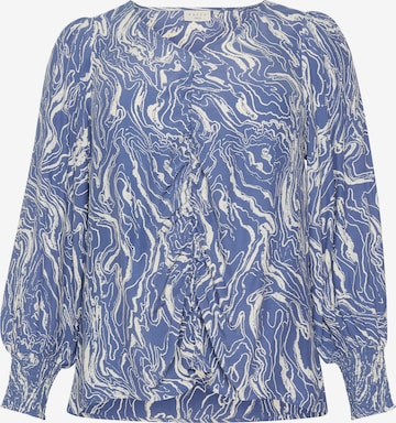 Chemisier 'Alona' KAFFE CURVE en bleu : devant