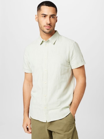 KnowledgeCotton Apparel Regular fit Button Up Shirt in Green: front