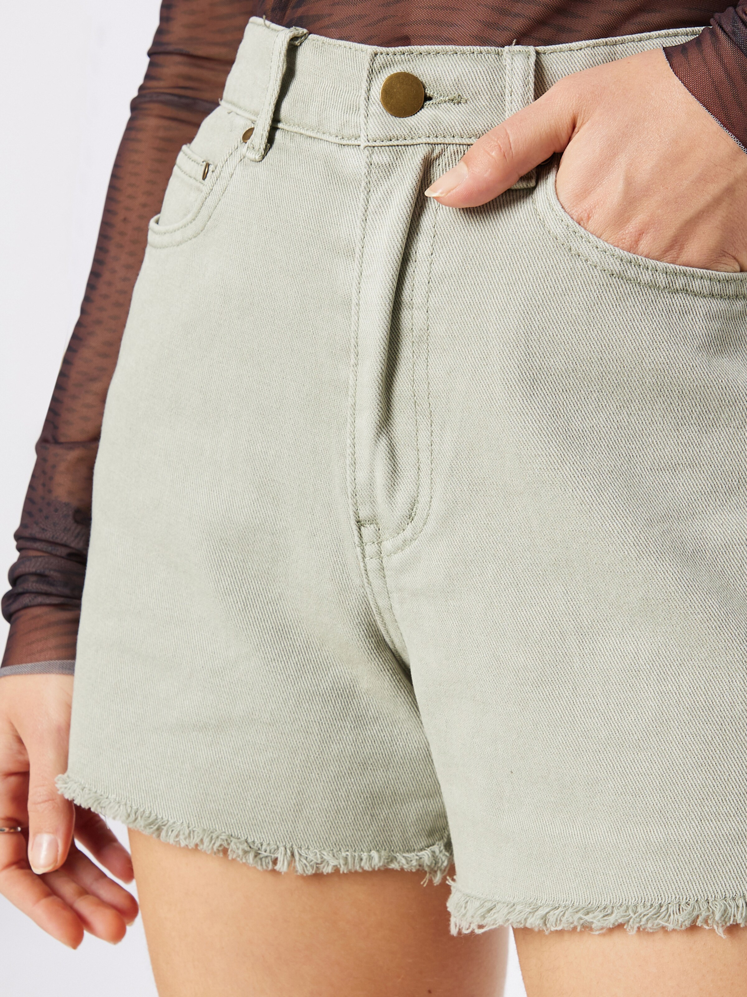 Frauen Große Größen Jeans 'Joline' in Grün - IT49046