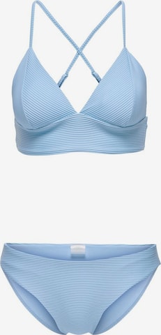 ONLY Triangle Bikini in Blue: front