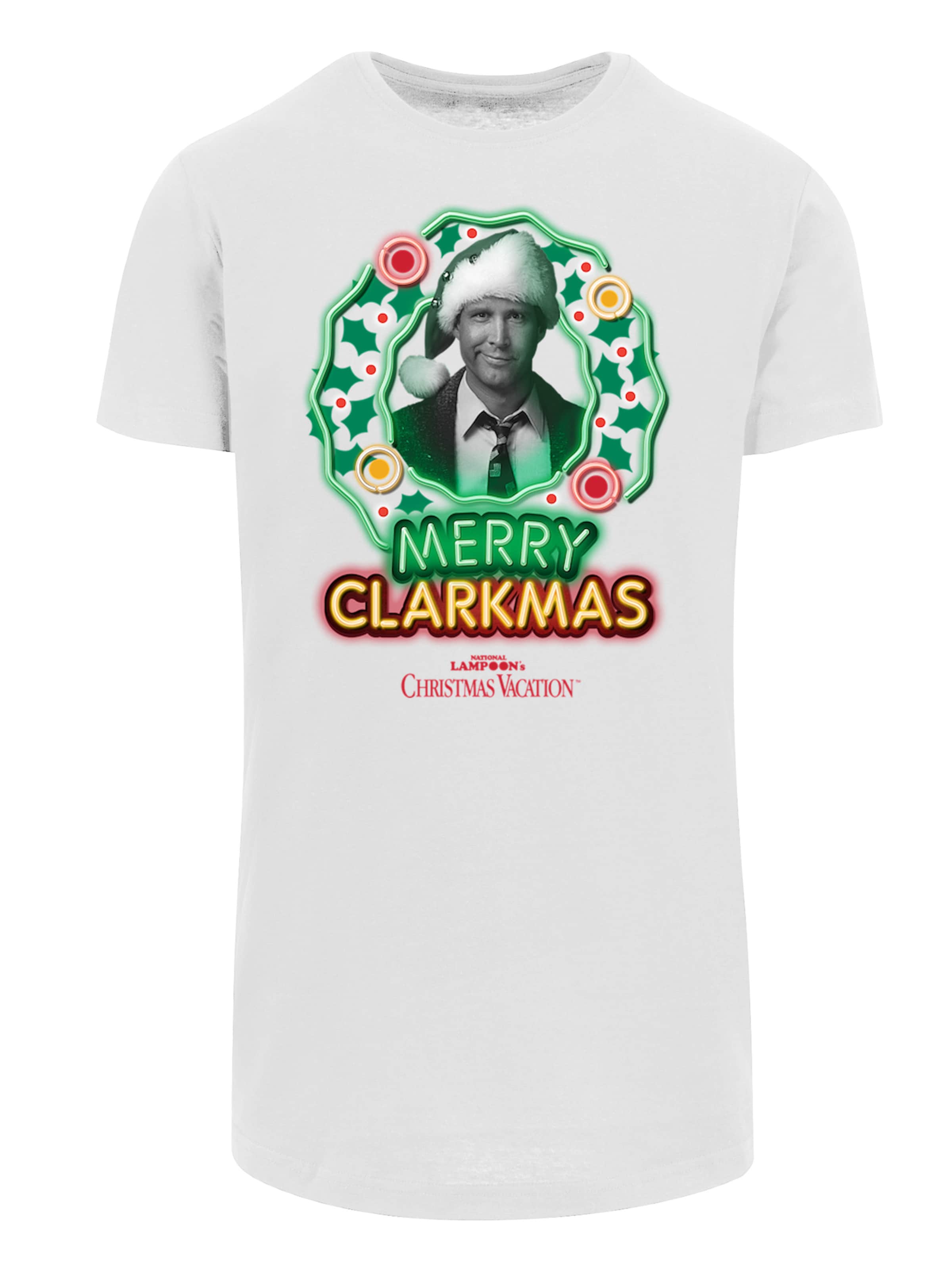 F4NT4STIC T-Shirt 'Christmas Vacation Merry Clarkmas' in Weiß: Vorderseite
