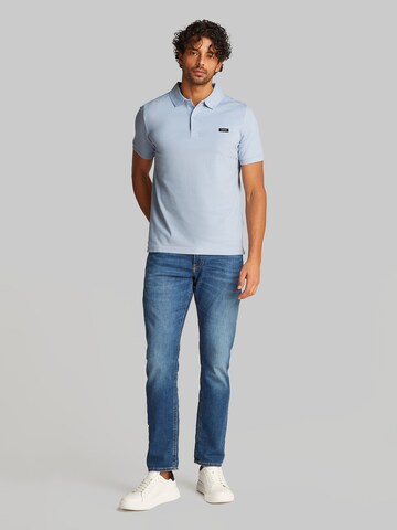 Calvin Klein Herren - Shirts & Polos 'STRETCH PIQUE SLIM BUTTON POLO' in Blau