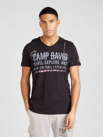 T-Shirt 'North Sea Trail' CAMP DAVID en noir : devant