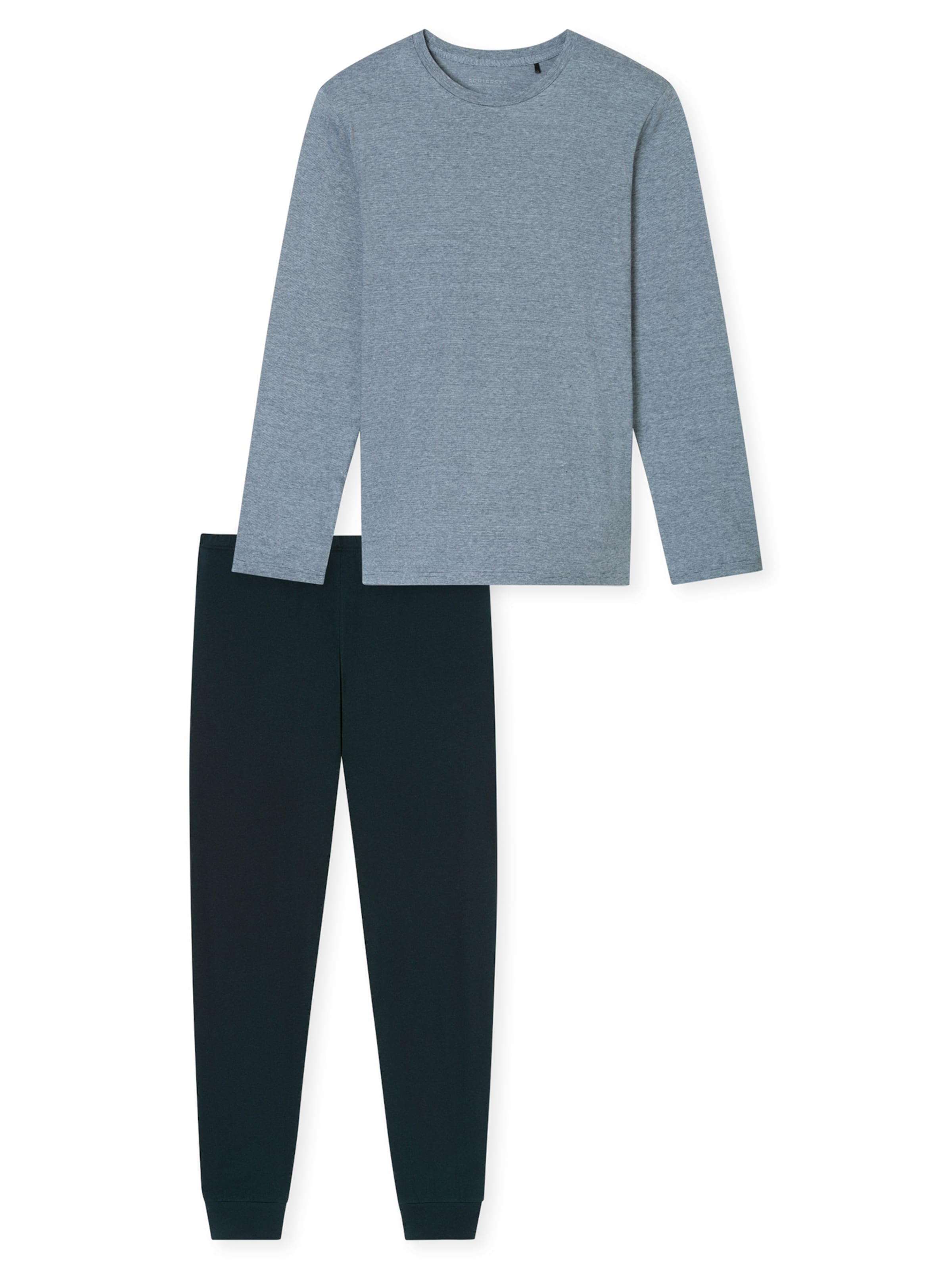 Pyjama long ' Schlafanzug lang - Casual Essentials ' SCHIESSER en bleu : devant