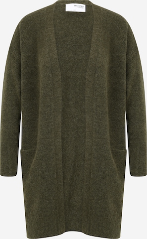 Selected Femme Petite Knit Cardigan 'LULU' in Green: front