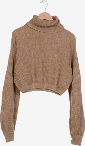 NA-KD Sweater & Cardigan in XS in Beige: front
