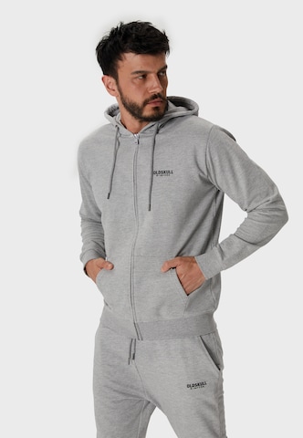 Oldskull Zip-Up Hoodie 'Basic Osk Logo' in Grey