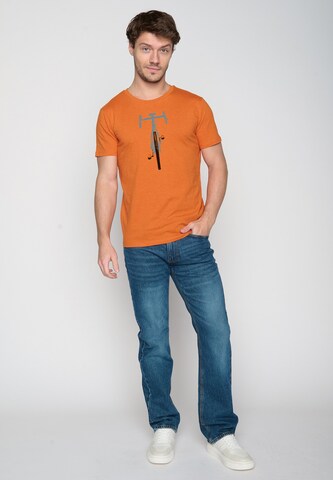 GREENBOMB Shirt 'Bike Front Stamp' in Oranje