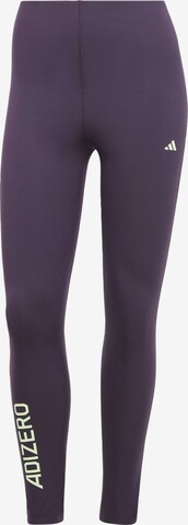 ADIDAS PERFORMANCE Skinny Workout Pants 'Adizero' in Purple: front