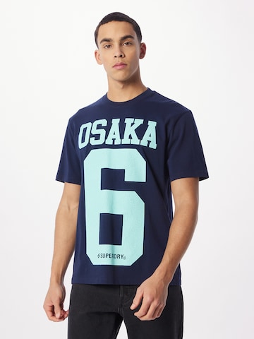 Superdry Shirt 'Osaka' in Blauw: voorkant