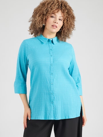 Ulla Popken Bluse in Blau: Vorderseite