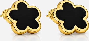 Pure Schmuck Earrings 'Clover Black' in Gold: front