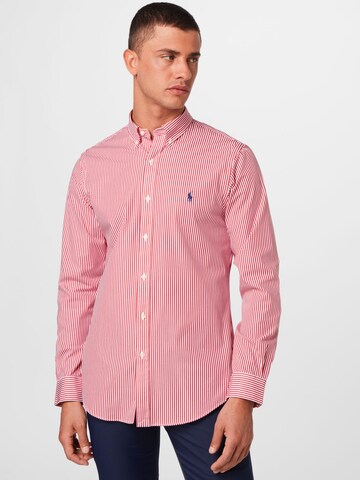 Polo Ralph Lauren - Slim Fit Camisa em vermelho: frente