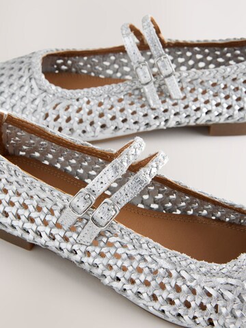 Next Odprte balerinke 'Forever Comfort®' | srebrna barva
