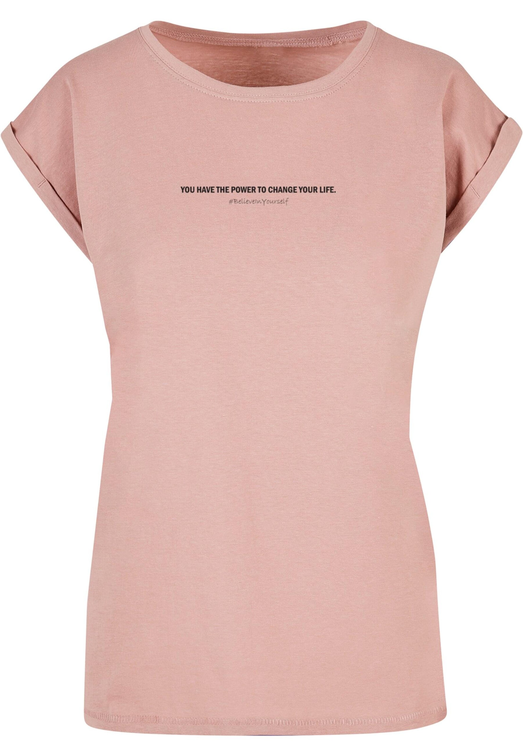 Merchcode Shirt 'WD - Believe In Yourself' in Roze: voorkant