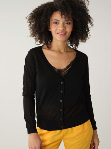 Cardigan 'Milsa' Deeluxe en noir : devant