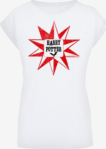 F4NT4STIC Shirt 'Harry Potter Hedwig Star' in White: front