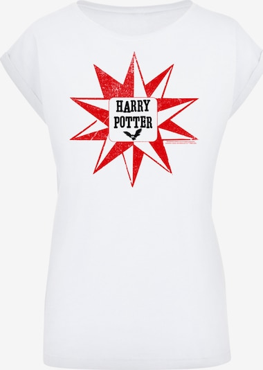 F4NT4STIC T-Shirt 'Harry Potter Hedwig Star' in rot / schwarz / weiß, Produktansicht