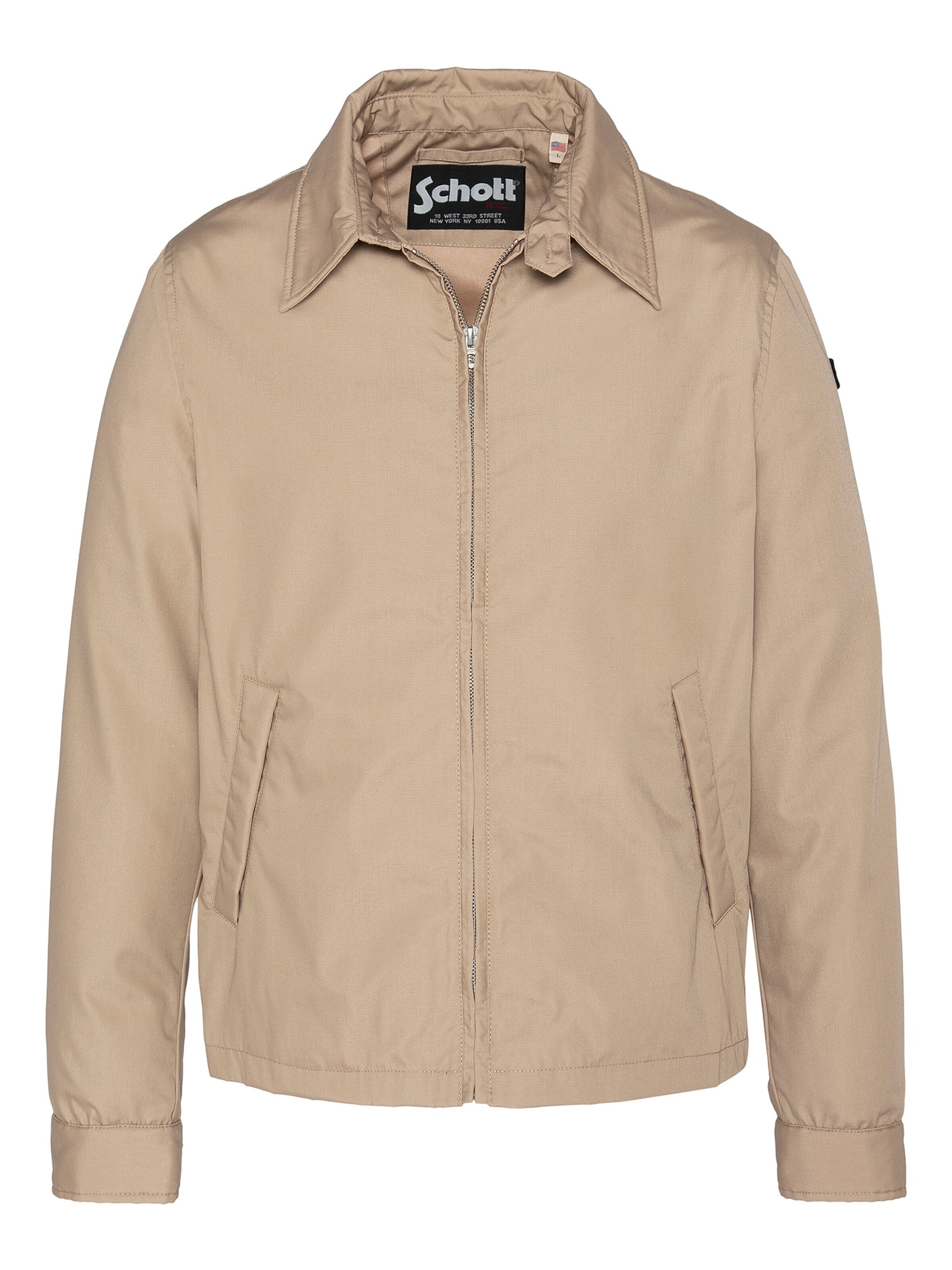 Manteau mi-saison Schott NYC en beige : devant