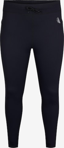 juoda Active by Zizzi Siauras Sportinės kelnės 'ANANNA': priekis