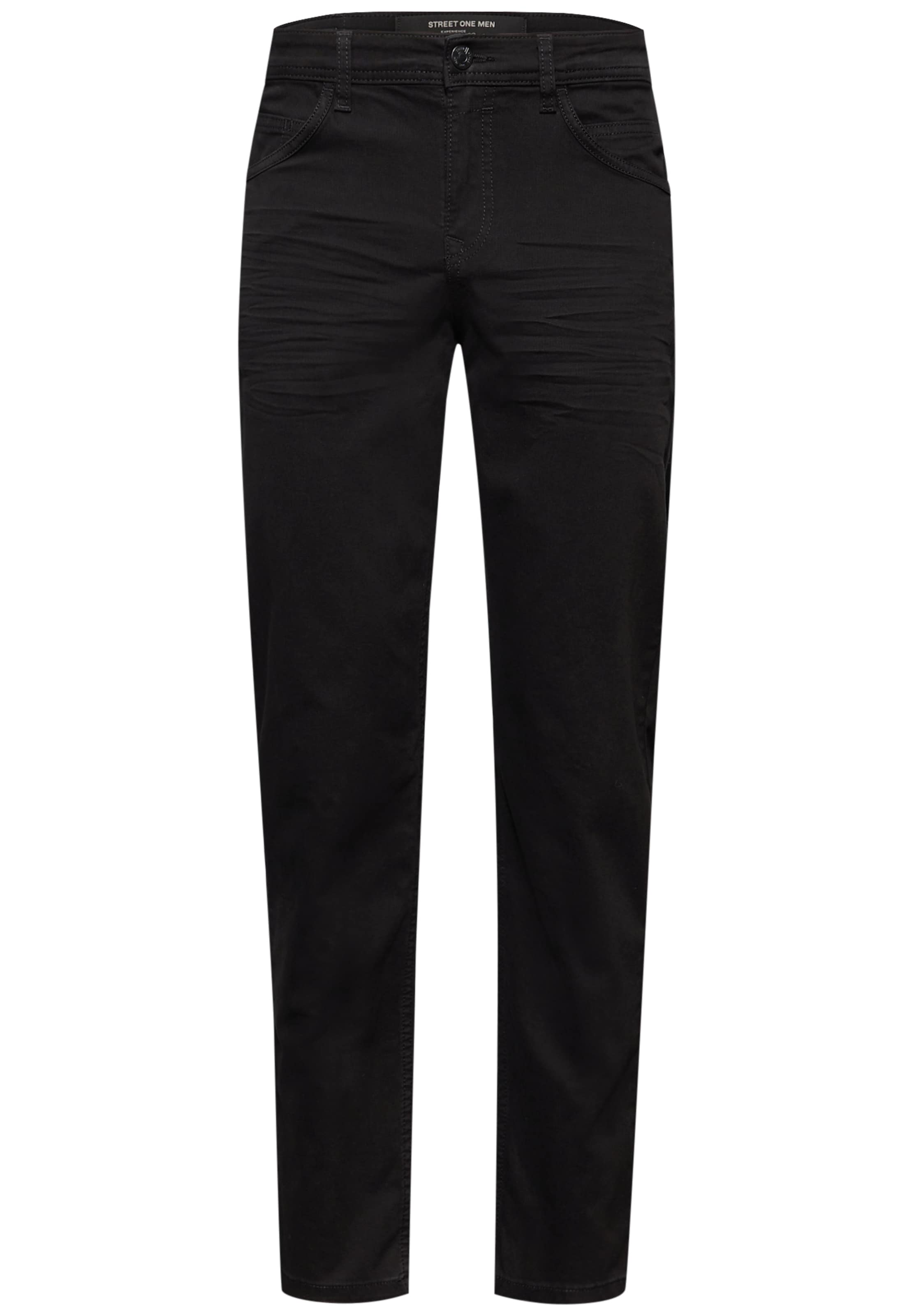 Street One MEN Regular Pants in Black: front