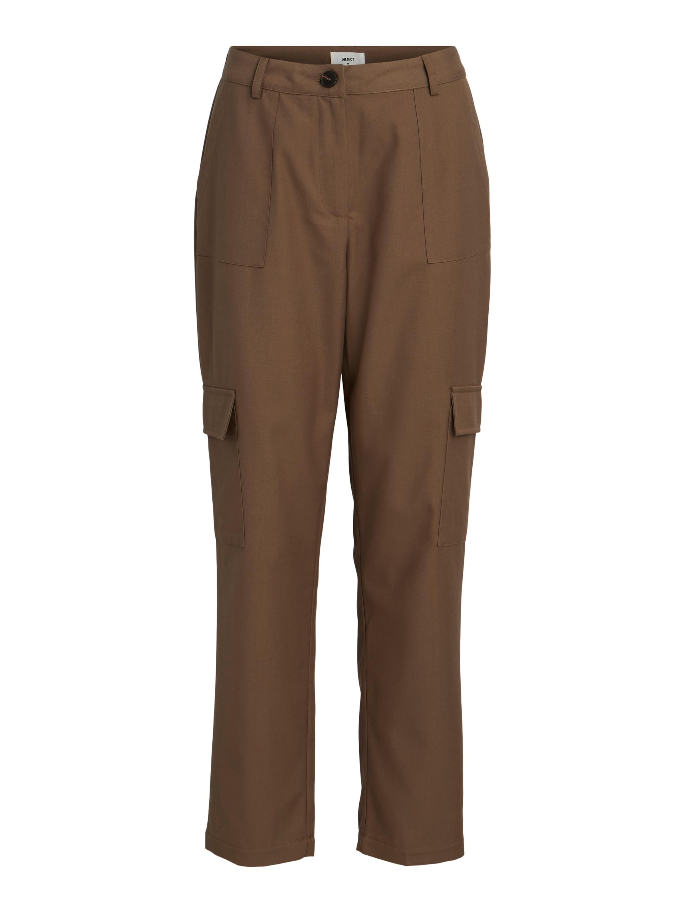 OBJECT Regular Cargo Pants 'Andrea' in Brown: front