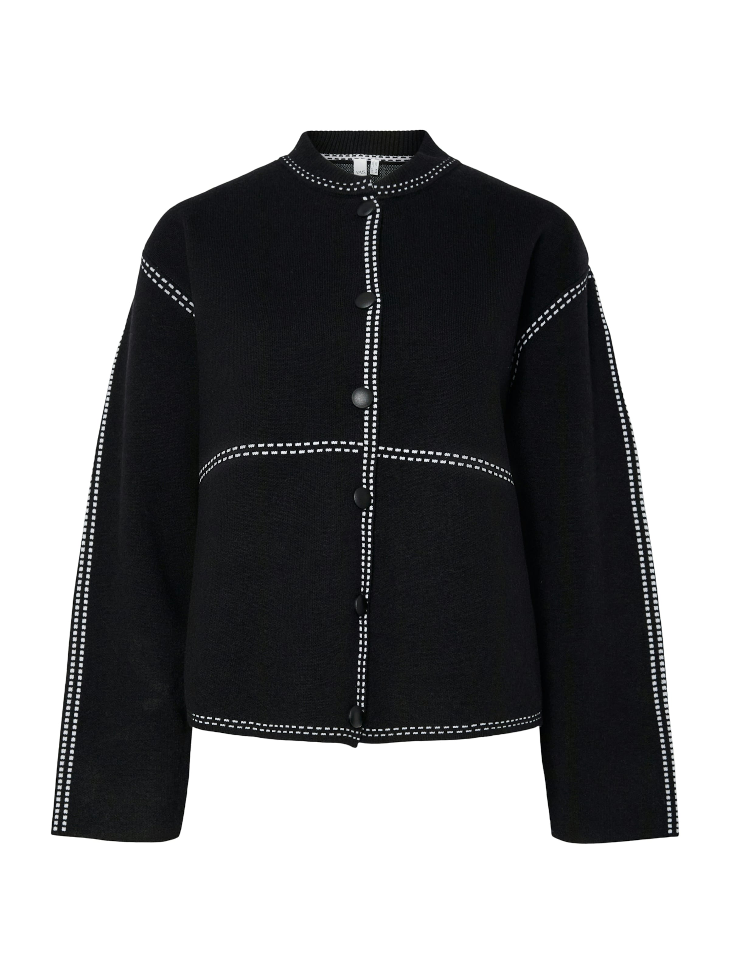 YAS Πλεκτή ζακέτα 'Jena' σε μαύρο: μπροστά