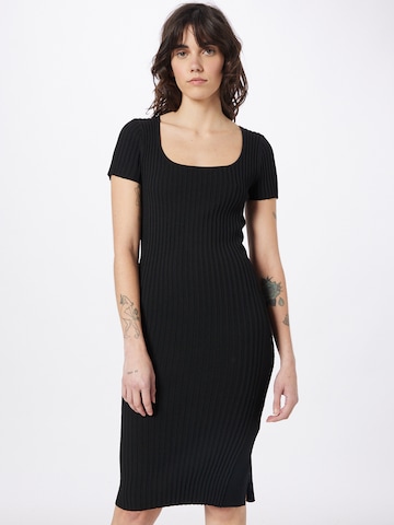 Calvin Klein فستان مُحاك بلون أسود: الأمام