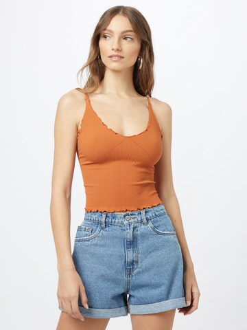 Top 'EASY TO LOVE' de la Free People pe portocaliu: față