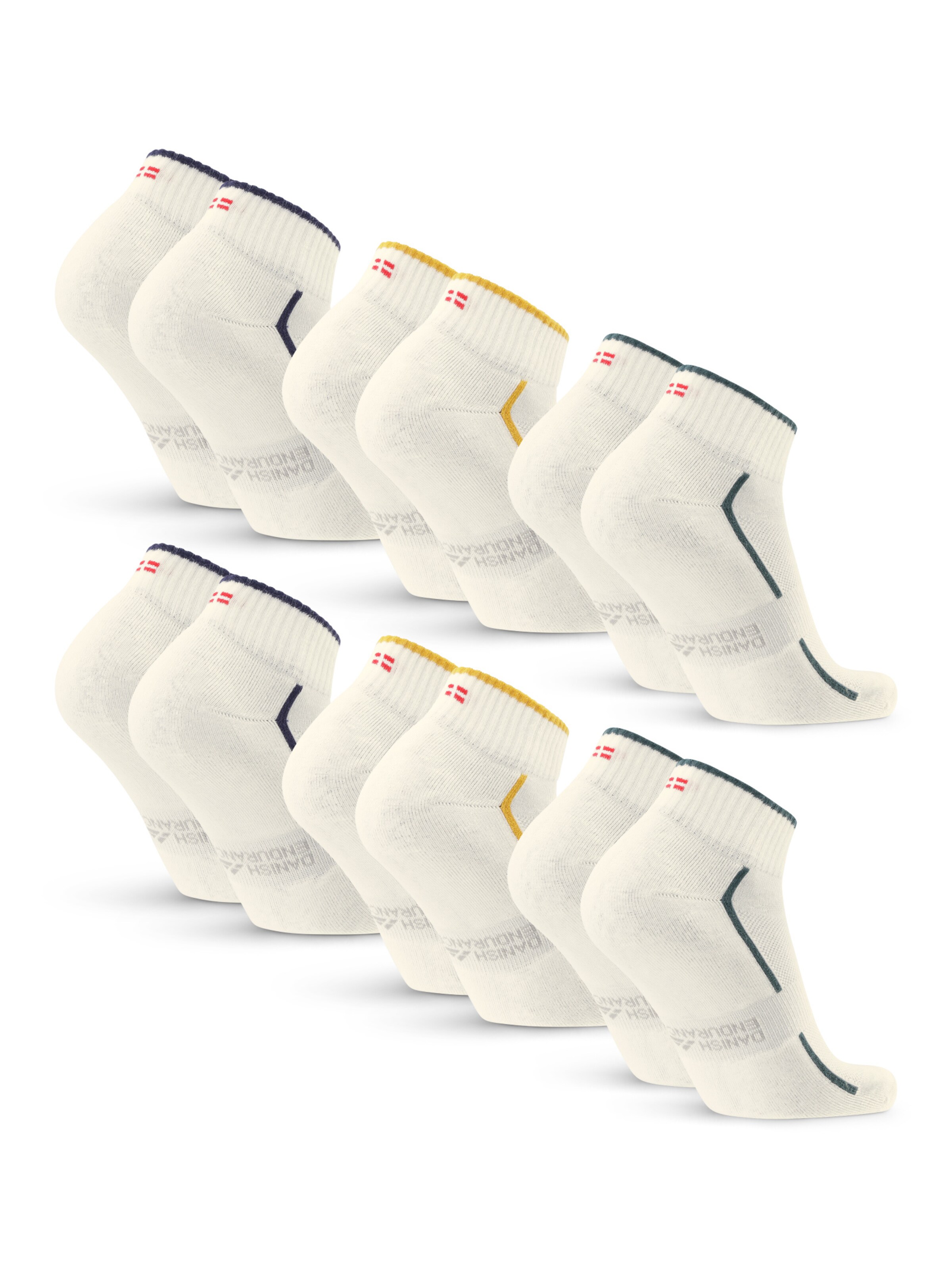 Chaussettes de sport 'Cotton Quarter ' DANISH ENDURANCE en blanc