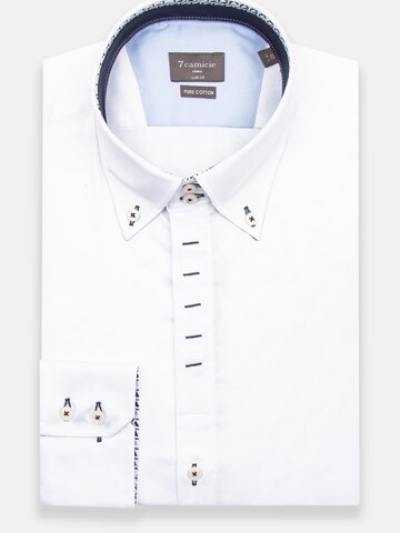 Camicia business 'Roma Satin Man Shirt Green' di 7Camicie in bianco: frontale