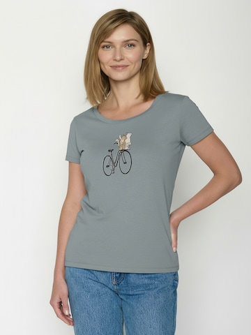 Maglietta ' Loves Bike Cat Basket 2 ' di GREENBOMB in grigio