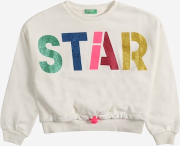 UNITED COLORS OF BENETTON Sweatshirt in White: front