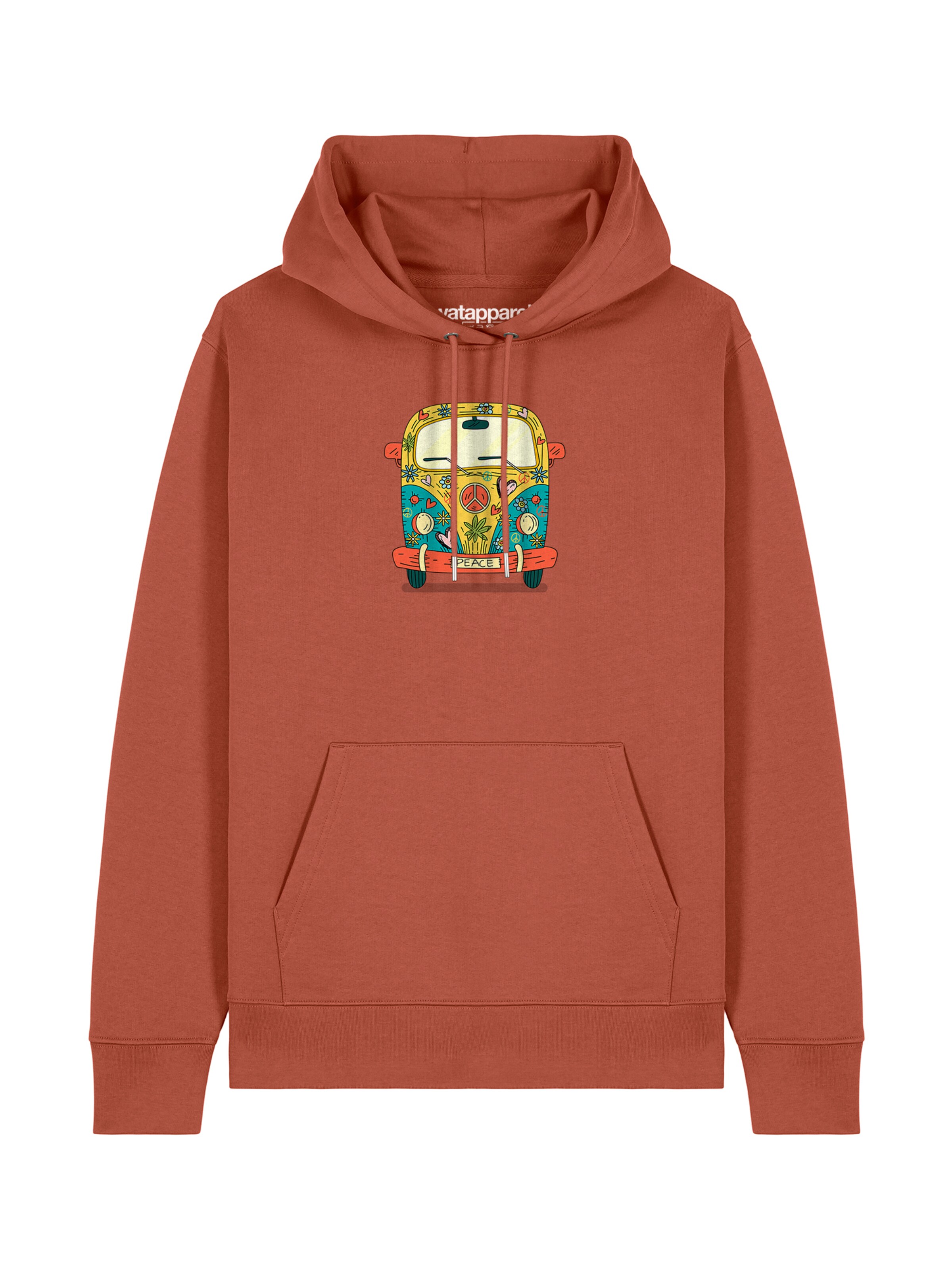 Sweat-shirt 'Hippies Bus' Watapparel en marron : devant